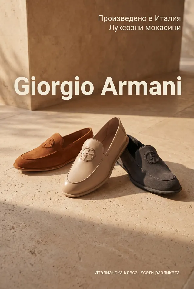 Giorgio Armani кожени мокасини – оригинал Made in Italy с кутия