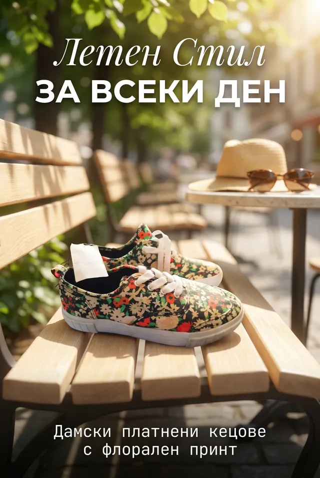 Дамски платнени кецове НОВИ – 3 модела – флорални и камуфлаж – различни размери